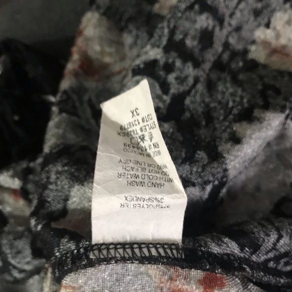 SJS floral burnout velvet fringe kimono/Duster 3X - Picture 8 of 8